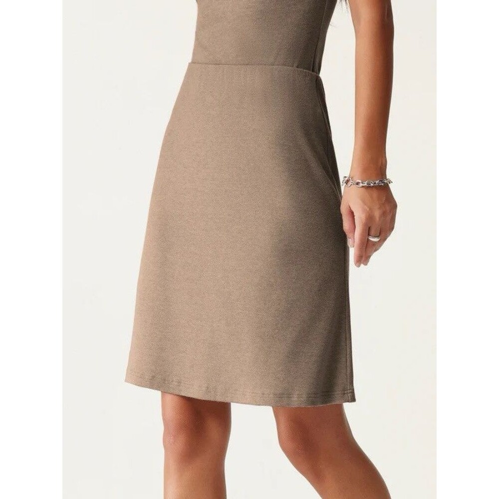 OGL Soft Thermal Pull-On Mini Skirt - Heather Taupe - Size Medium